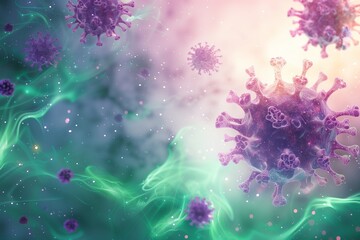 Realistic virus background with copy space