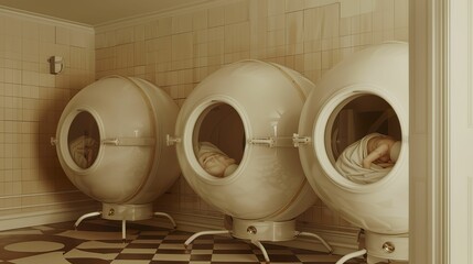 Cryogenic sleep pods for surgical recovery, accelerating healing processes with controlled hibernation states