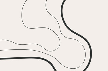 Simple soft black abstract irregular line art