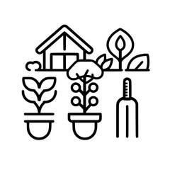 gardening icon, agriculture icon, tree icon, harvest icon, horticulture icon, farming icon, environmental icon, landscaped icon, farmer icon, lifestyles icon, innovation icon, agricultural icon, plant