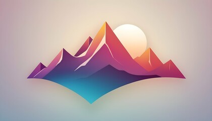 An abstract mountain icon with a gradient color sc upscaled_4