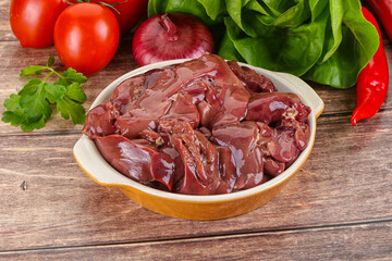 Raw chicken liver for cooking