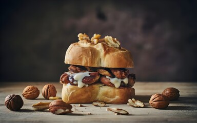 toast in brioche with walnuts, best selling, stock images, stock photos