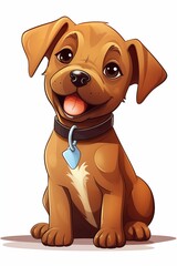 Fototapeta premium Cute puppy on a white background Created with Generative AI technology.