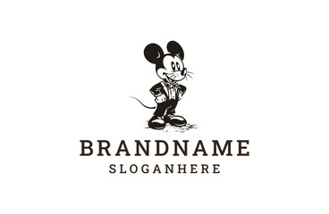 Mouse logo style icon design template flat vector