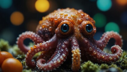 Obraz premium A close up of a colorful octopus with many different colors,.