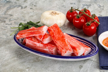 Tasty Crab stics surimi heap