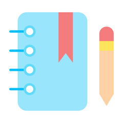 Vector Icon Diary, notebook, pen, sketch book