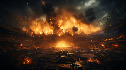 Le ciel se peint de nuances d'orange et de rouge, tandis que le soleil se couche, cr&eacute;ant un paysage abstrait d'une beaut&eacute; dramatique.