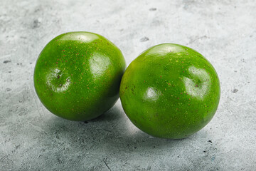 Two ripe green exotic avocado fruit