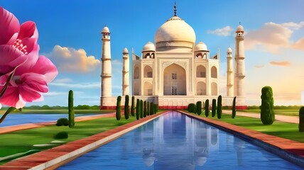 Obraz premium taj mahal in agra country