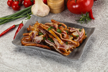 Sliced smoked pork ear snack