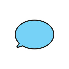 Blue speech balloon line art vector