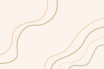 Simple soft brown and color abstract irregular line art