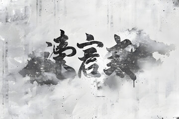 Tonal Pronunciation Artwork of Chinese Language Sound 'Xu' — Exploring Monochromatic Grayscale Tonal Shades with Calligraphic Touch