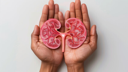 Anatomical Kidney Model in Hands Emphasizing Renal Health, Structure, and Medical Education Concepts