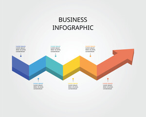 timeline arrow step chart template for infographic for presentation for 6 element