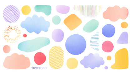 水彩で描かれたシンプルで抽象的な形の素材