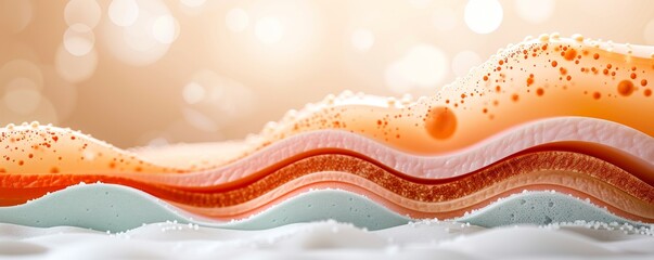 Vibrant illustration of skin layers, highlighting eczema with a minimalistic style and space for text