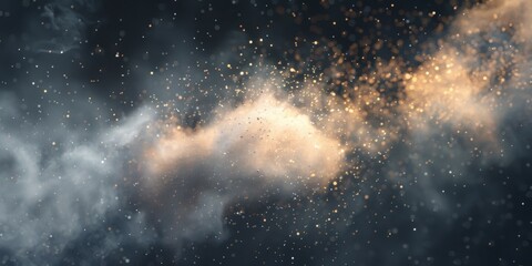 Obraz premium Starry night sky with dust and debris in a blurry view. Astronomical scene concept