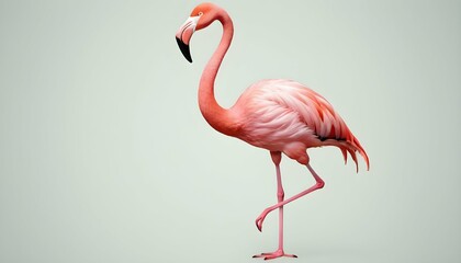 A whimsical icon of a flamingo standing on one leg upscaled_3