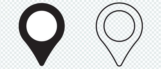Location icon vector. Pin sign symbol in trendy flat style. Pointer vector icon illustration isolated on  transparent background. eps 10.