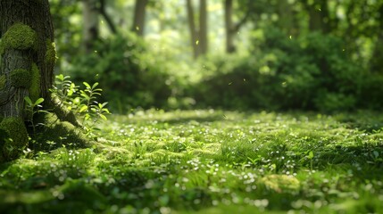 Tranquil Path Amidst Lush Green Forest: Nature's Serene Escape