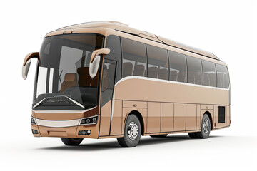 Tour bus isolated on a white background, ready to transport travelers to their destinations
