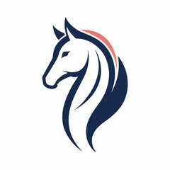 Elegant horse logo icon vector art illustration