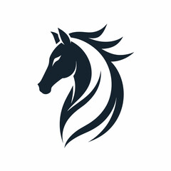 Elegant horse logo icon vector art illustration