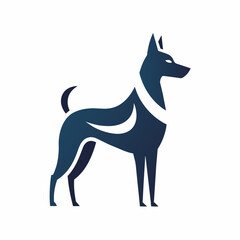 black and white dog logo icon vector art