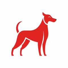 illustration of a red dog logo design icon vector art