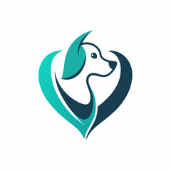 Dog Love logo design icon vector art illustration