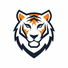 head of tiger logo design vector art