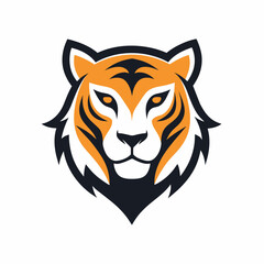tiger head logo design vector art illustration