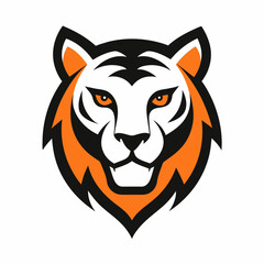 tiger head logo design vector art illustration