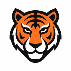 tiger head isolated on white vector icon