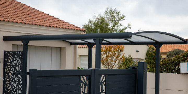 Modern car carport facility Polycarbonate front house garage building