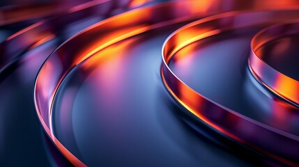 a blue and orange abstract background with curves