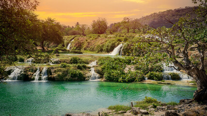 Wadi Darbat in the Dhofar region of Oman