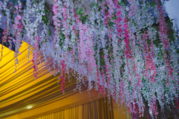 colorful japanese flower well decoration in wedding hall entrance | Indian wedding ceremony...