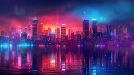 A vibrant illustration of a city skyline with clouds morphing into various digital devices, representing the integration of cloud computing into urban life.