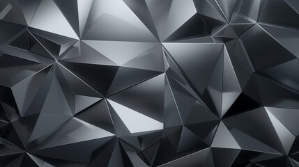 abstract gray background with triangular shapes, dynamic lighting, and a futuristic, minimalist design