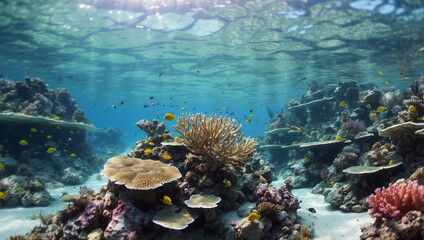 Naklejka na ściany i meble Underwater Coral Reef Wonderland