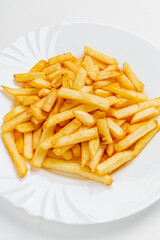 french fries on the white plate