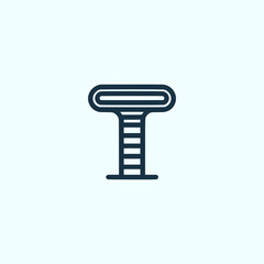 simple letter T line logo vector illustration template design