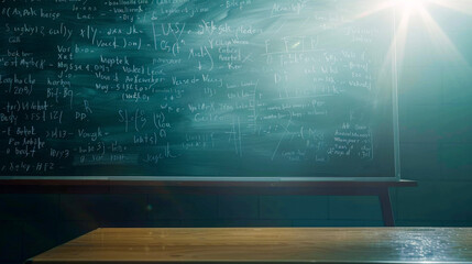 Mathematical Equations on Blackboard
