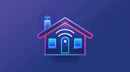 Vector illustration of a smart home connection icon logo.

