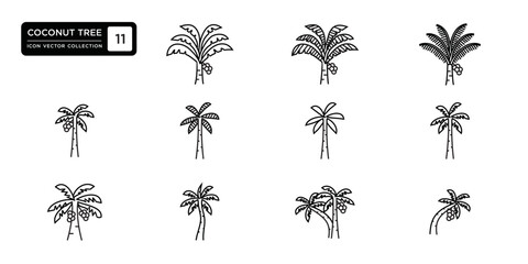 Coconut tree icon collection,vector icon templates editable and resizable.