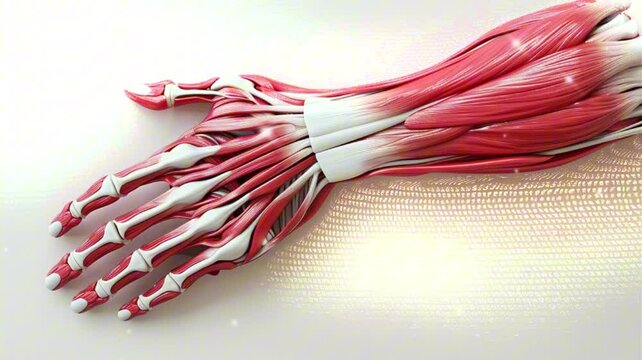 anatomy of human body parts. 3d illustration of human hand anatomy